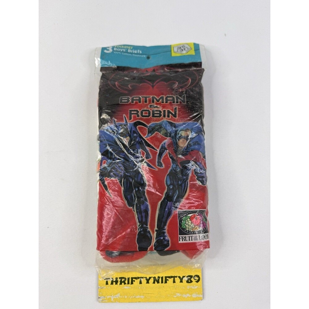 Vintage Batman & Robin Underwear Toddler Boys Briefs Fruit Of The Loom X3 1997